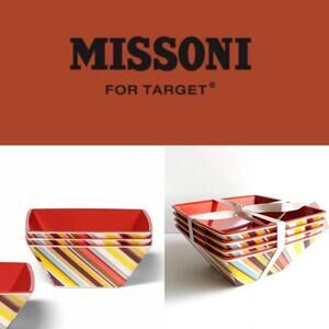 MISSONI For Target 20th Anniversary Zig Zag Stripe Square Cereal Bowls 4 Pack